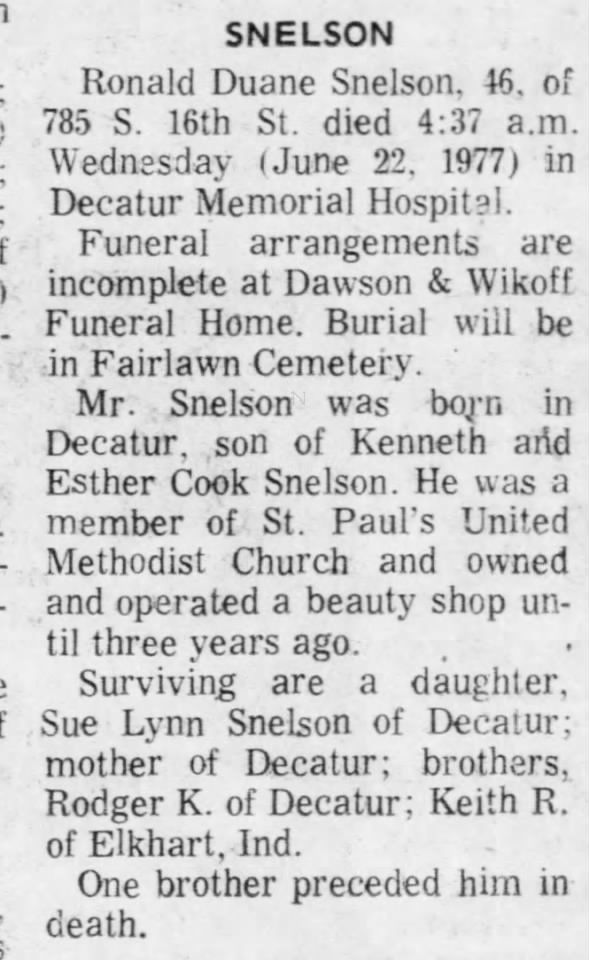 Clipping from The Decatur Herald